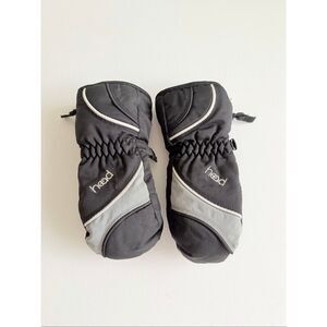 HEAD Kids Size S Black Down Mitten Gloves With Easy Slip-on Zipper No Inserts